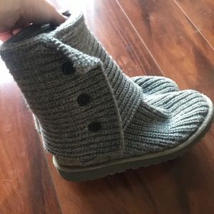 UGG Grey Cardigan Button Boots